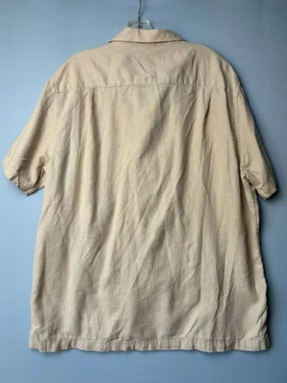 Scotch & Soda Amsterdam Men's XL Beige Linen Blend Camo Button Shirt